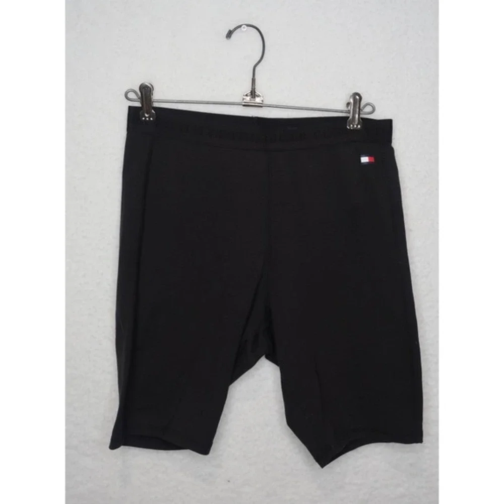 Tommy Hilfiger Women's Black High Waisted Biker Shorts‎ Sz M Lightweight Outdoor